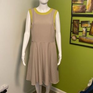 A-Line Grey & Lime Yellow Dress size 14